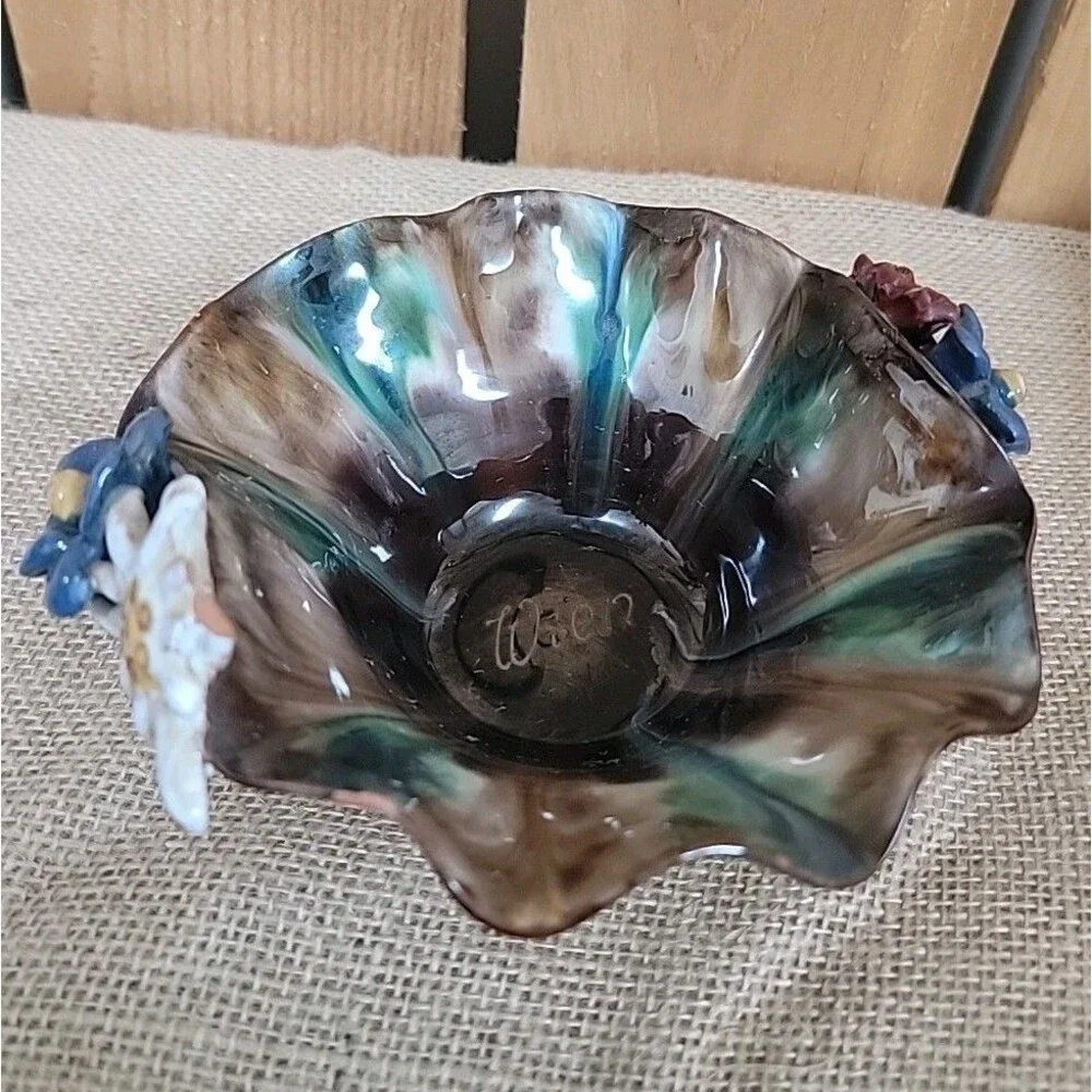 Liezen Austria Wien Bowl Brown With Flowers